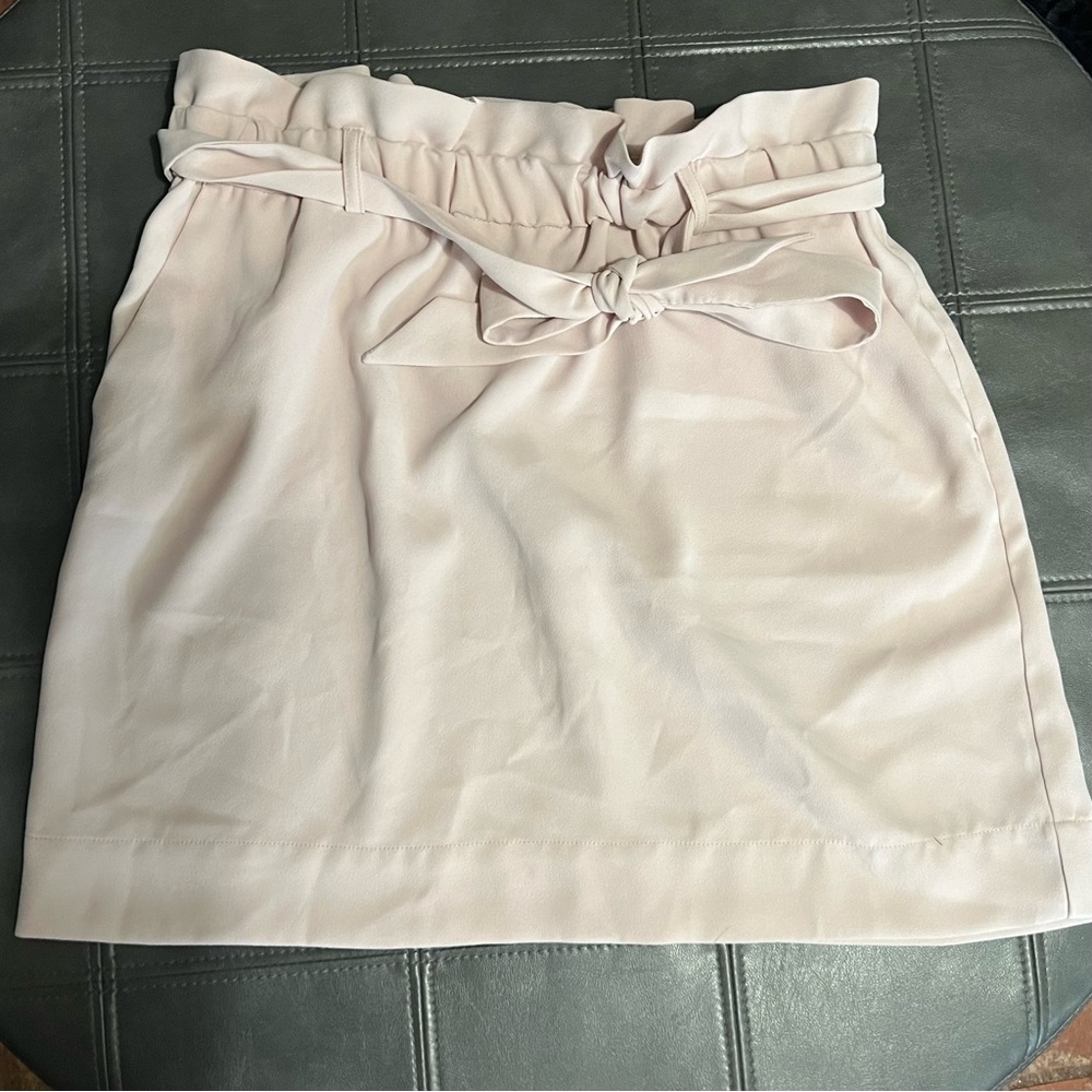 Express Paper Bag Waist Mini Skirt